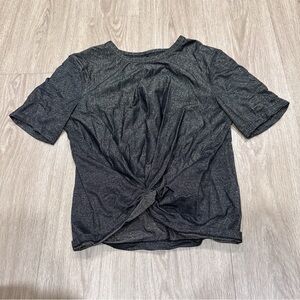 Women's Black Knotted Top